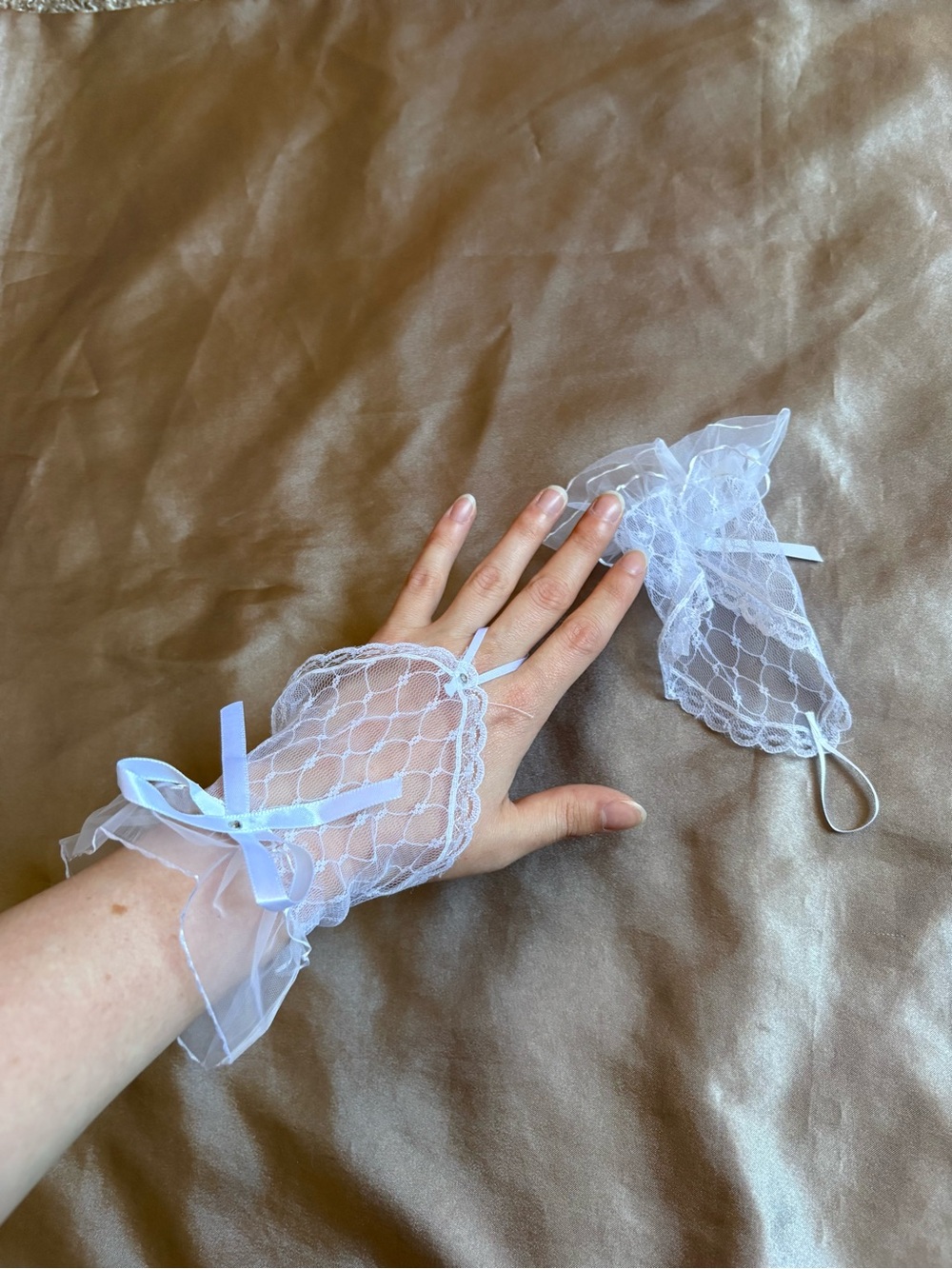 Shein White Lace Gloves